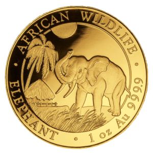 1 oz Gold Somalia Elefant 2017