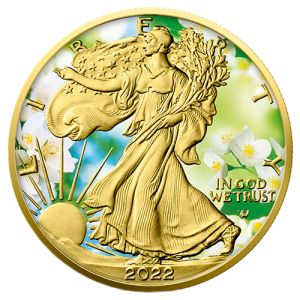 1 oz Silber Eagle 2022 – Frühling, Art Color Collection