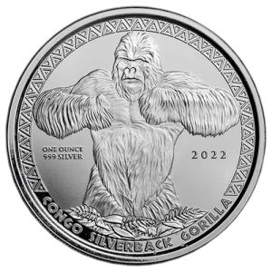 1oz Silbermünze Kongo-Gorilla 2022