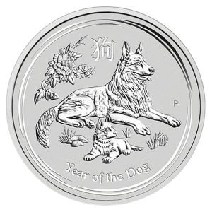 10 oz Silbermünze Hund 2018, Lunar Serie II