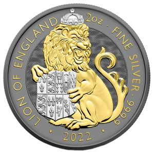 2 oz Silbermünze The Lion of England, Art Color Collection 2022