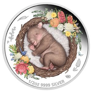 1/2 oz Silber Wombat coloriert, Dreaming Down Under Serie 2021