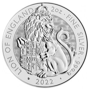 2 oz Silber Lion of England, Royal Tudor Beasts Serie 2022